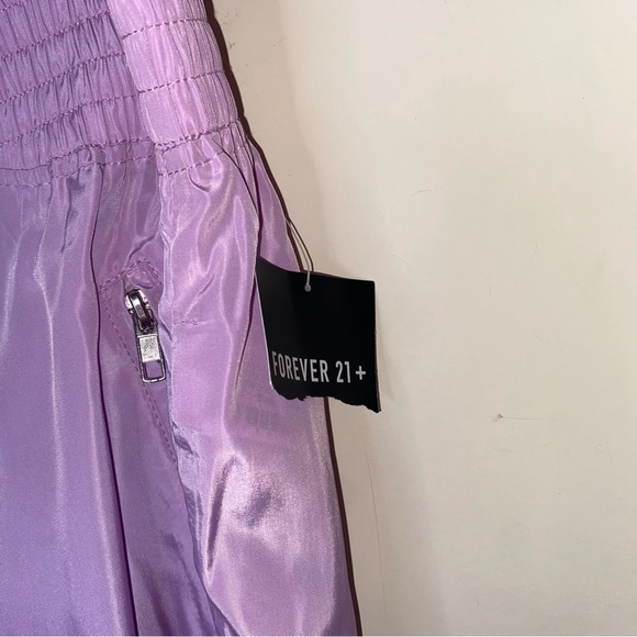 NWT Forever 21 Size 0X Lilac Windbreaker Jogger Pants with Zippers at Ankles - Picture 7 of 10